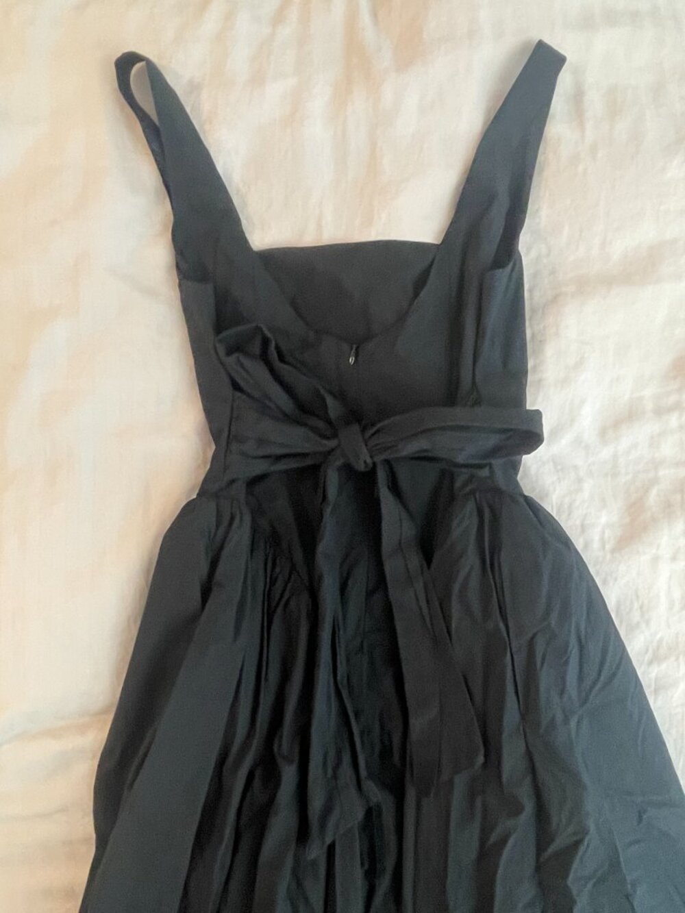 Aster Vinya Black Poplin Drop Waist Midi Dress with Pockets Size XS - Picture 10 of 11